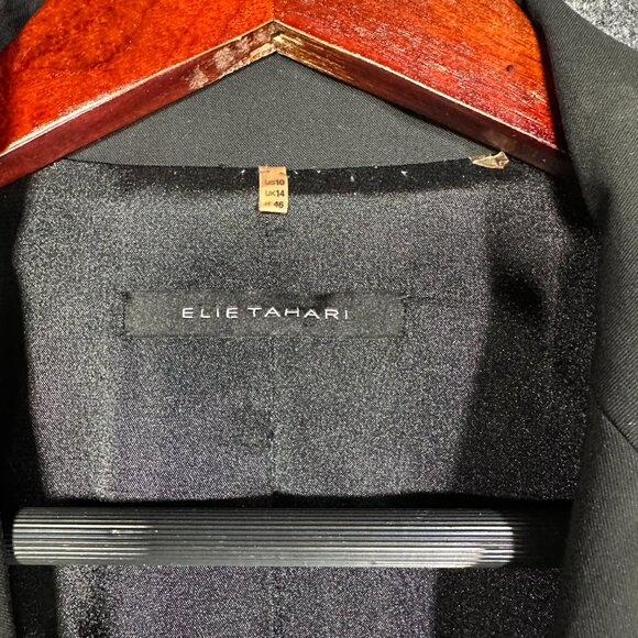 Elie Tahari Blazer Womens 10 Jacket 1 Button Stretch Notch Collar Pockets Lined - Picture 5 of 8